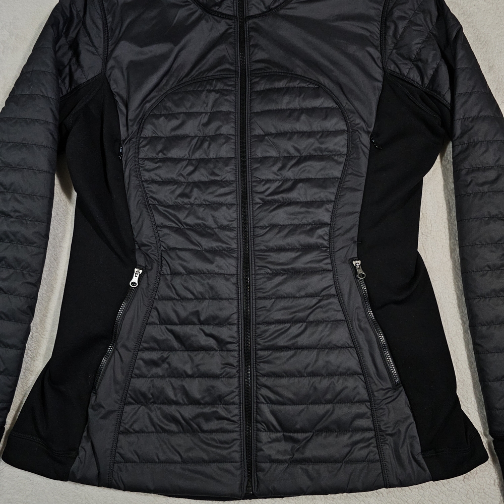 LULULEMON FIRST MILE QUILTED RUNNING Jacket Black Womens Size 10. - Picture 4 of 13